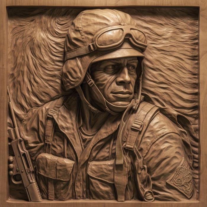 Знаменитости (Американский солдат 1, 3DFMS_6732) 3D модель для ЧПУ станка